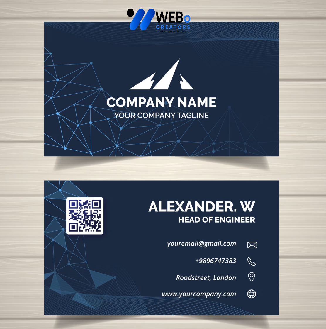 Elegant Professional Business card design with golden stripes Agency in Phoenix